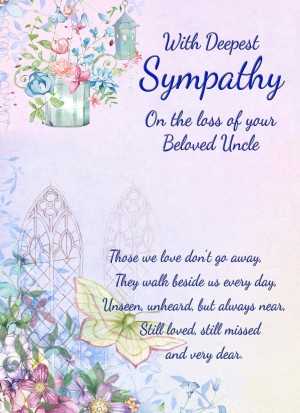 Sympathy Bereavement Card (Deepest Sympathy, Beloved Uncle)