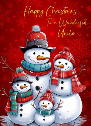 Christmas Card For Uncle (Snowman, Design 10)