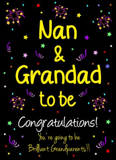 Nan and Grandad To Be Baby Pregnancy Congratulations Card