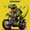 Dinosaur Funny Birthday Card for Dad