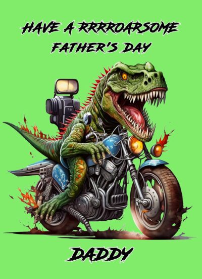 Dinosaur Funny Fathers Day Card for Daddy