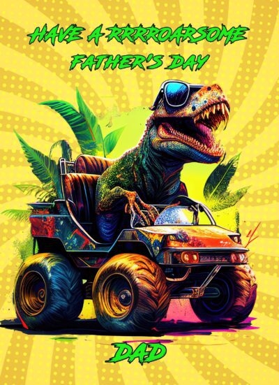 Dinosaur Funny Fathers Day Card for Dad
