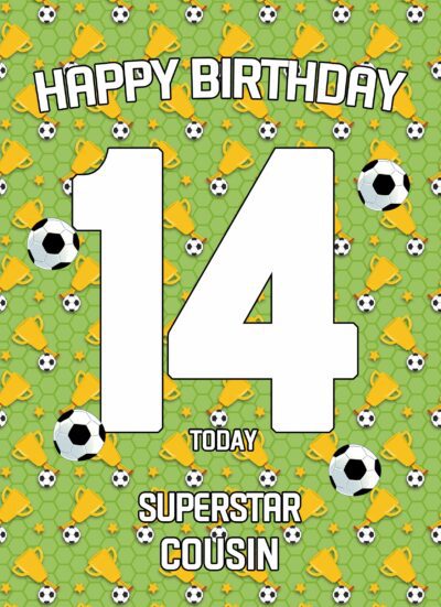 14th Birthday Football Card for Cousin