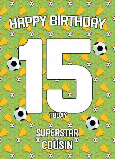 15th Birthday Football Card for Cousin