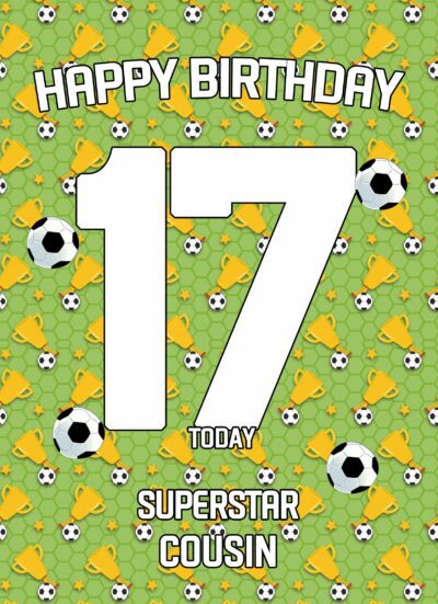 17th Birthday Football Card for Cousin