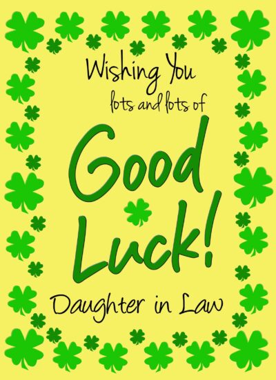 Good Luck Card for Daughter in Law (Yellow)