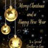 Christmas New Year Card For Brother in Law (Black and Gold)
