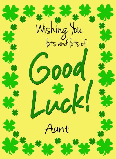 Good Luck Card for Aunt (Yellow)