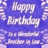 Birthday Card For Wonderful Brother in Law (Purple Border)