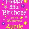 Auntie 35th Birthday Card (Pink)