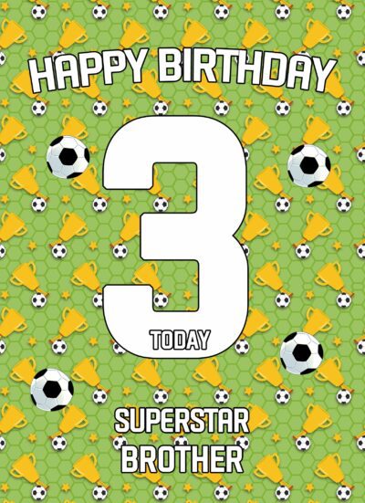 3rd Birthday Football Card for Brother
