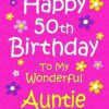 Auntie 50th Birthday Card (Pink)