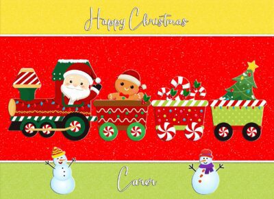 Christmas Card For Carer (Red Train)
