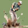 Golf Watercolour Art Birthday Card for Brother