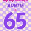 Auntie 65th Birthday Card (Purple Spots)