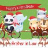 Christmas Card For Brother in Law (Green Animals)