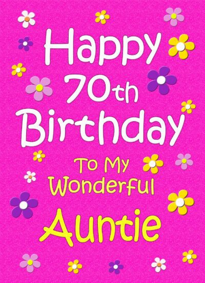 Auntie 70th Birthday Card (Pink)