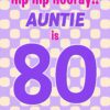 Auntie 80th Birthday Card (Purple Spots)