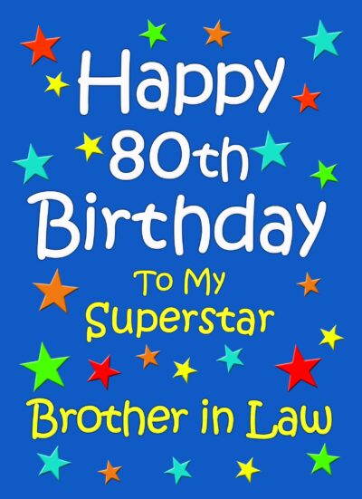 Brother in Law 80th Birthday Card (Blue)