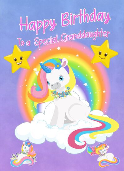 Birthday Card For Granddaughter (Unicorn
