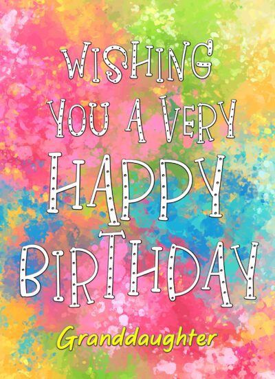Birthday Card For Granddaughter (Wishing