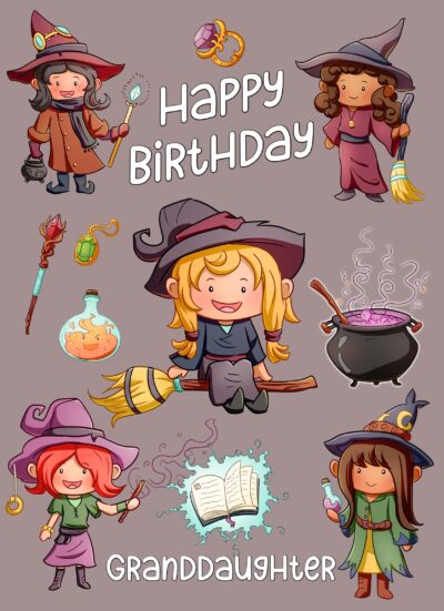Birthday Card For Granddaughter (Witch