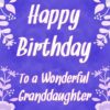 Birthday Card For Wonderful Granddaughter (Purple Border)