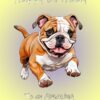 Bulldog Dog Birthday Card For Granddaughter