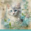 Cat Art Birthday Card for Granddaughter (Design 2)
