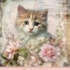 Cat Art Birthday Card for Granddaughter (Design 3)