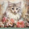 Cat Art Birthday Card for Granddaughter (Design 4)