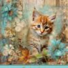 Cat Art Birthday Card for Granddaughter (Design 5)