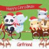Christmas Card For Girlfriend (Green Animals)