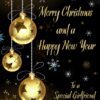 Christmas New Year Card For Girlfriend (Black and Gold)