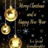 Christmas New Year Card For Granddaughter (Black and Gold)
