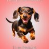 Dachshund Dog Birthday Card For Granddaughter
