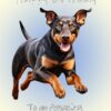 Doberman Dog Birthday Card For Granddaughter