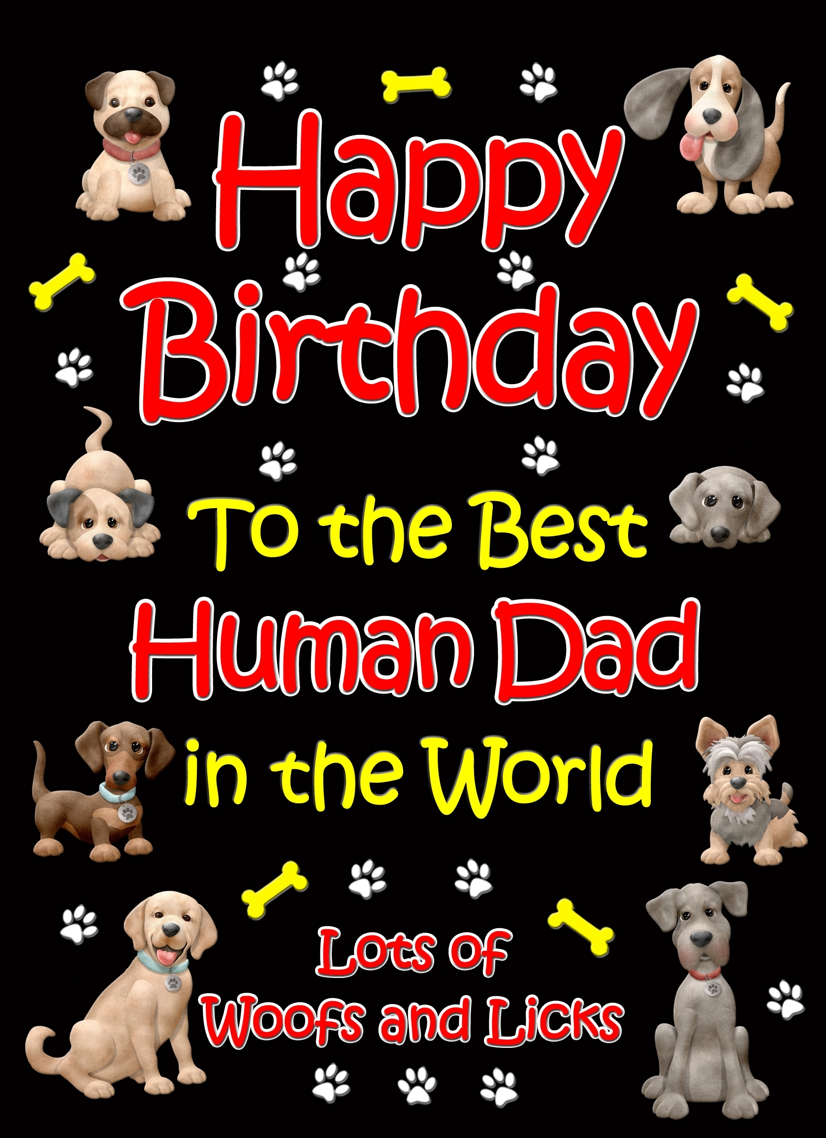 From The Dog Happy Birthday Card (Black, Human Grandad) - From The Dog Happy Birthday Card Black Human Grandad 3 From The Dog Happy Birthday Card (Black