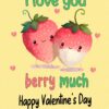 Funny Pun Valentines Day Card for Girlfriend (Berry Much)