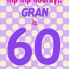 Gran 60th Birthday Card (Purple Spots)