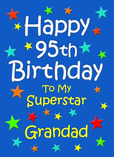 Grandad 95th Birthday Card (Blue)