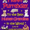 Personalised From The Cat Birthday Card (Purple