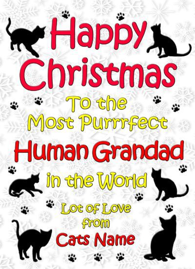 Personalised From The Cat Christmas Card (Human Grandad