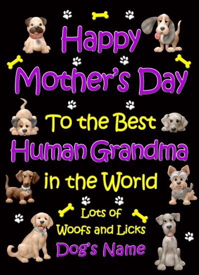 Personalised From The Dog Happy Mothers Day Card (Black