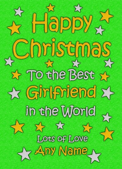 Personalised Girlfriend Christmas Card (Green)