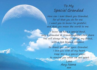 Personalised Poem Verse Greeting Card (Special Grandad