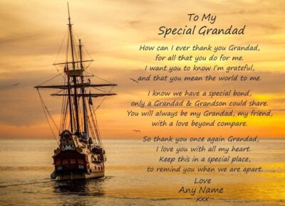 Personalised Poem Verse Greeting Card (Special Grandad