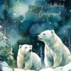 Polar Bear Art Birthday Card For Girlfriend (Design 4)
