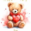 Valentines Day Card for Girlfriend (Cuddly Bear)