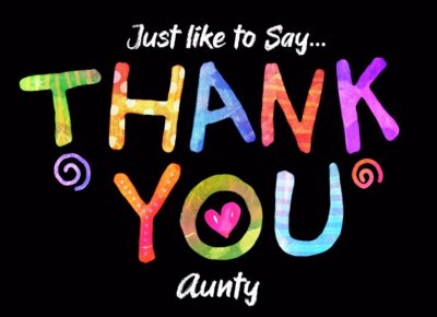 Thank You 'Aunty' Greeting Card